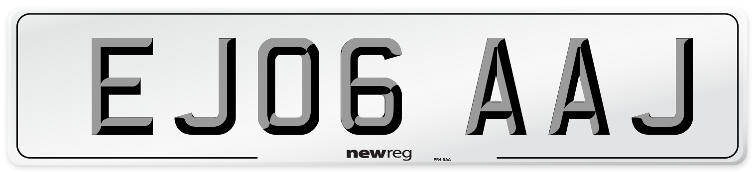 EJ06 AAJ Number Plate from New Reg